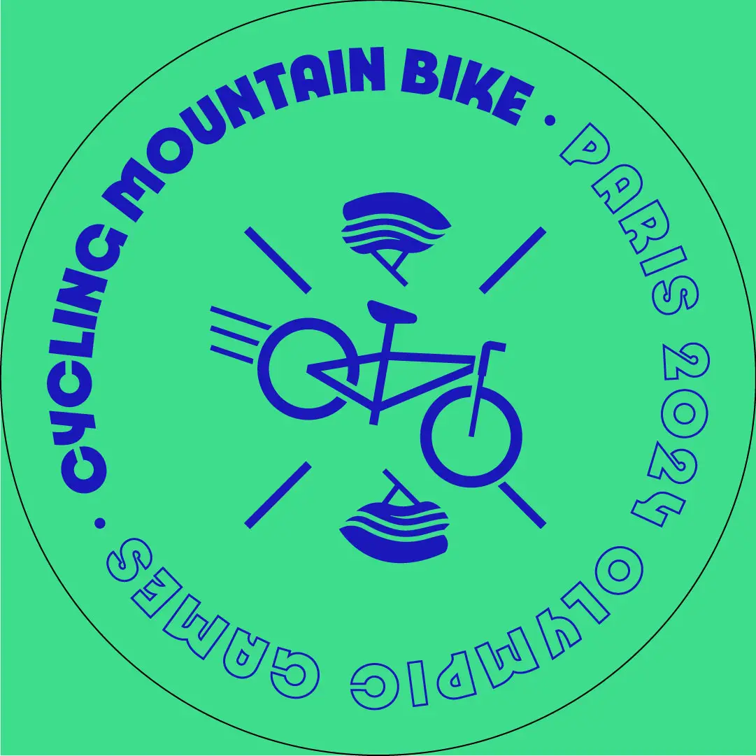 paris 2024 mountain biking icon graphic