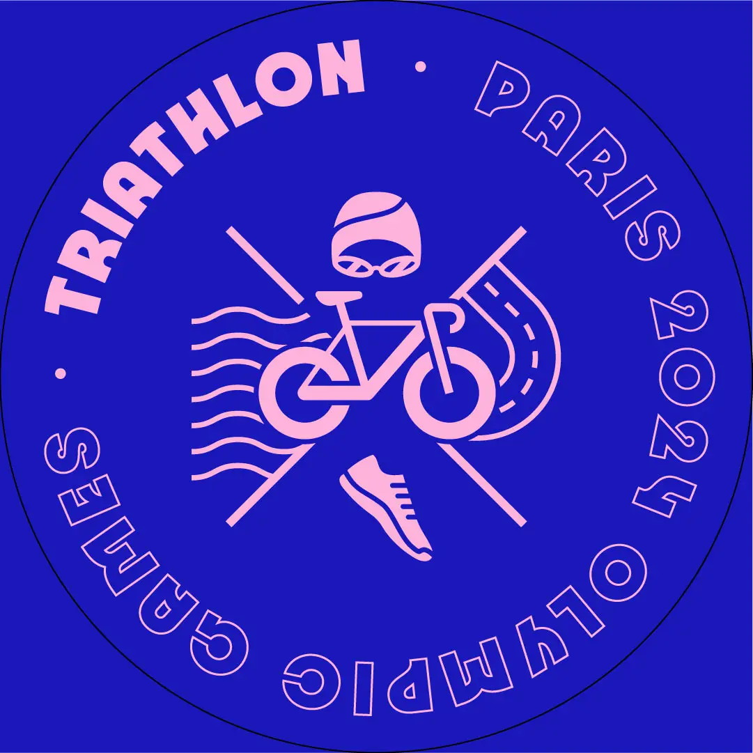 paris 2024 triathlon icon graphic